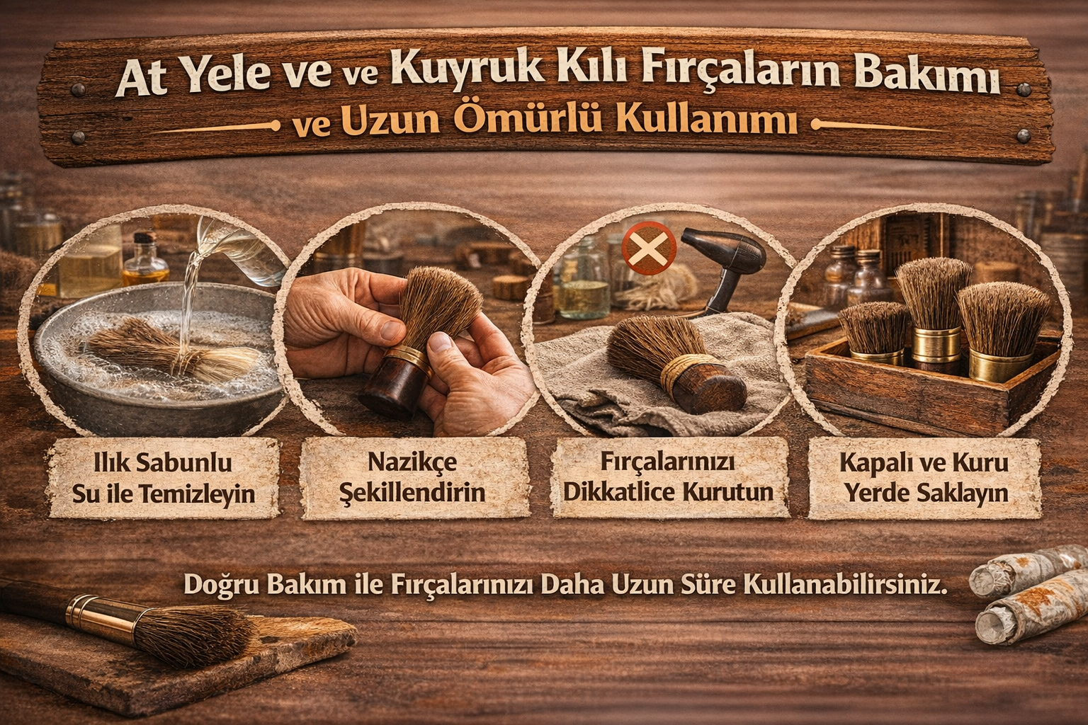 At Yele ve Kuyruk Kılı Fırçaların Bakımı ve Uzun Ömürlü Kullanımı