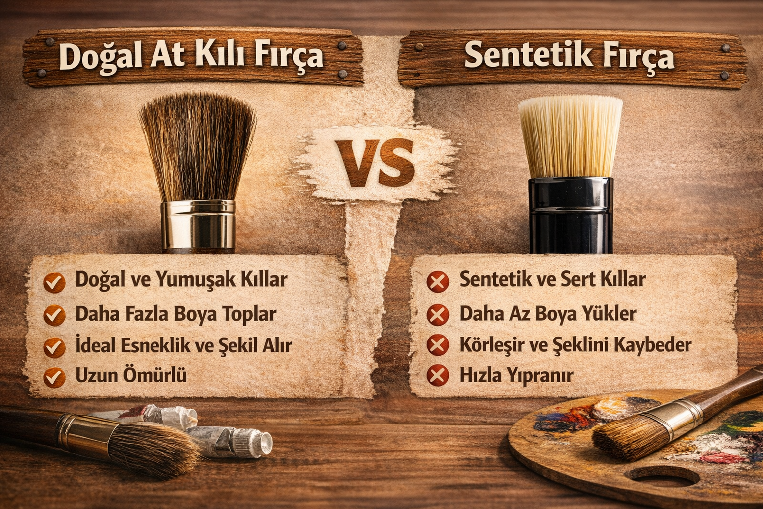 Doğal At Kılı Fırça ile Sentetik Fırça Arasındaki 7 Temel Fark